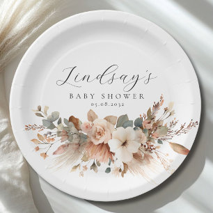 Boho-Floral-Pampasgras-Baby-Shower Pappteller