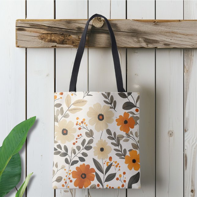 Boho Floral Pattern Tote Bag Tasche (Von Creator hochgeladen)