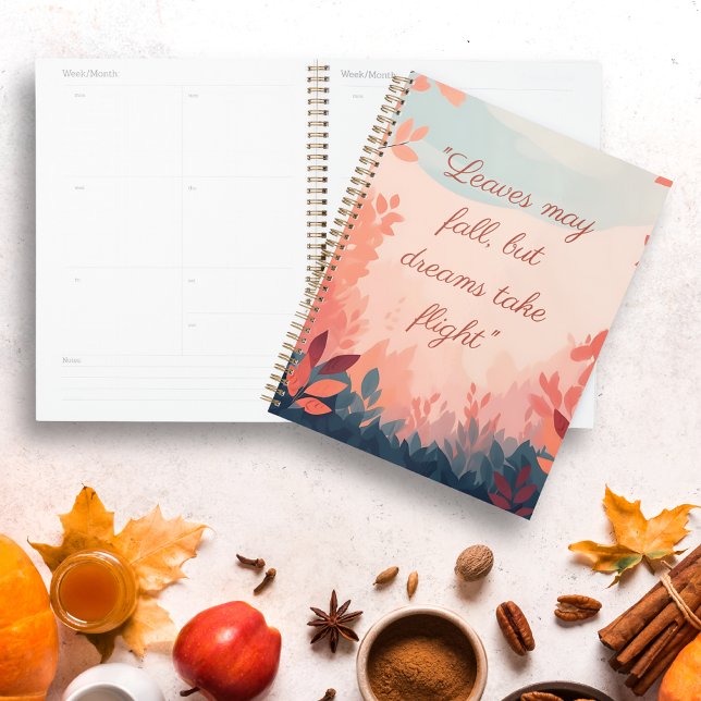 Boho Floral Pink Herbst personalisiert Planer (Boho Floral Pink Autumn personalized Planner)