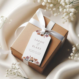 Boho Floral Pink Rose Garden Wedding Geschenkanhänger