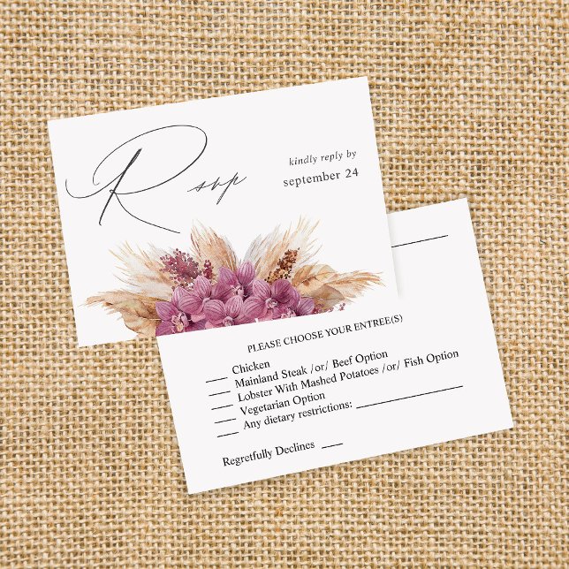 Boho Floral pourpre w Repas RSVP (Créateur téléchargé)