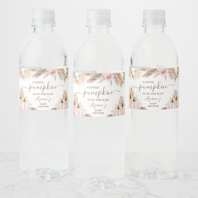 Boho Floral Pumpkin Fall Baby Dusche (Flaschen)
