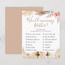 Boho Floral Pumpkin Fall Baby Dusche Custom Game