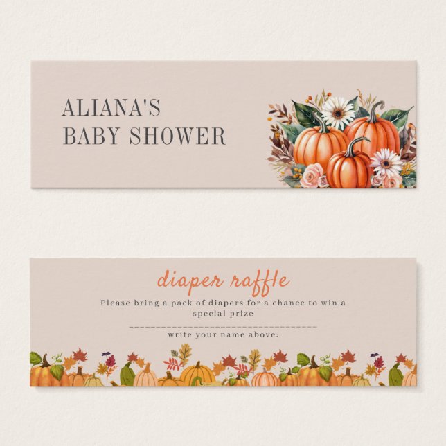 Boho Floral Pumpkin Fall Babydusche Windelwindeln (Vorne & Hinten)