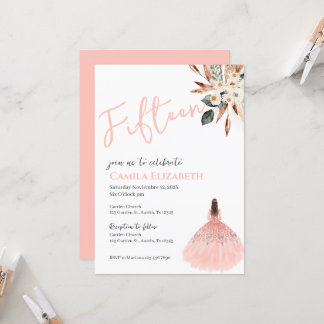 Boho Floral Quinceañera Einladung