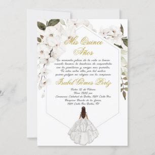 Boho floral Quinceanera invitation en espagnol