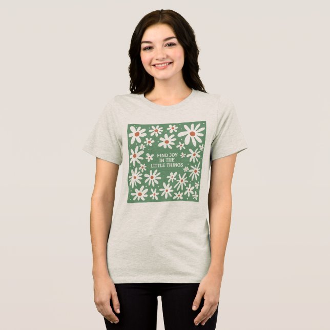 Boho Floral Quotes Tri-Blend Shirt (Vorderseite voll)
