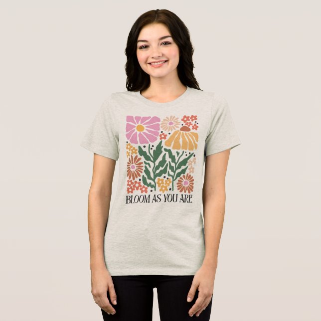 Boho Floral Quotes Tri-Blend Shirt (Vorderseite voll)