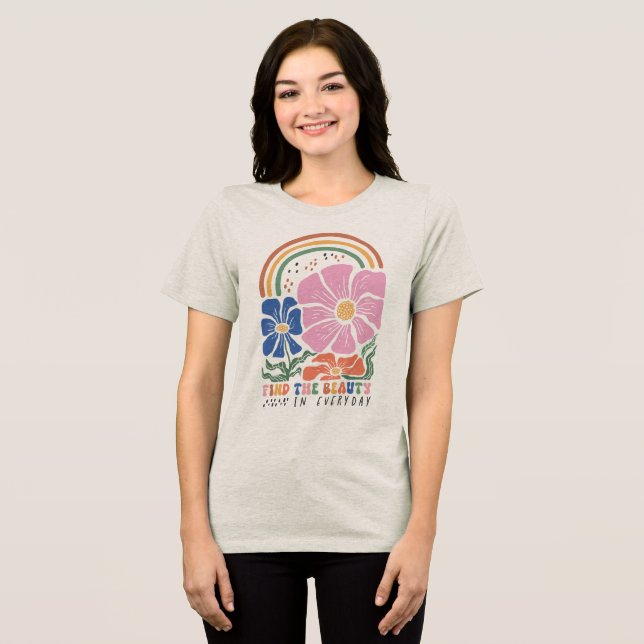 Boho Floral Quotes Tri-Blend Shirt (Vorderseite voll)