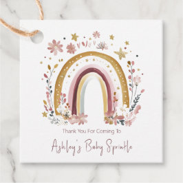 Boho Floral Rainbow Baby Sprinkle Vielen Dank Geschenkanhänger