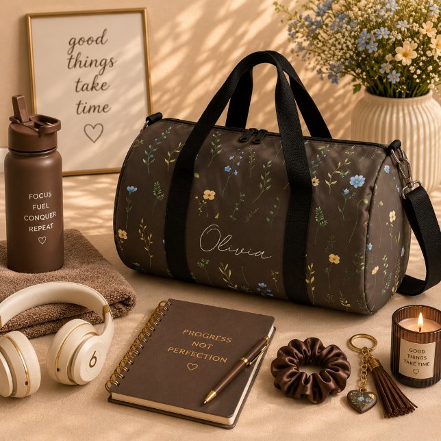 Boho Floral Rainbow Duffle Bag (Von Creator hochgeladen)