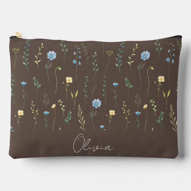 Boho Floral Rainbow Zubehörtasche (Vorderseite)