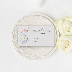 Boho Floral Rate-wie-viele-Küsse-Bridal-Game Begleitkarte