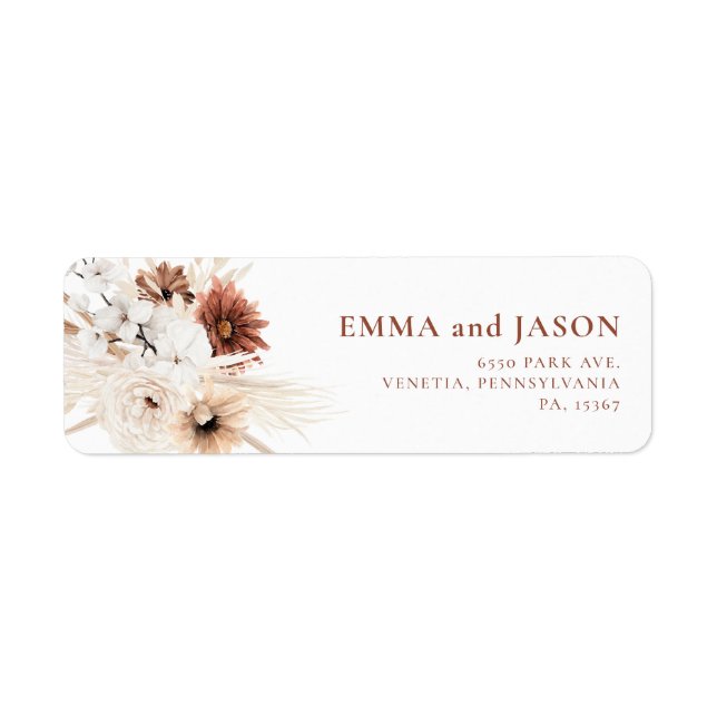 Boho Floral Return Address Label (Vorne)