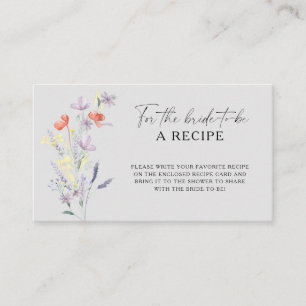 Boho-Floral-Rezept für die zukünftige Braut Begleitkarte