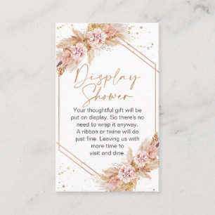 Boho Floral Rose Gold Display Showeinlage Visitenkarte