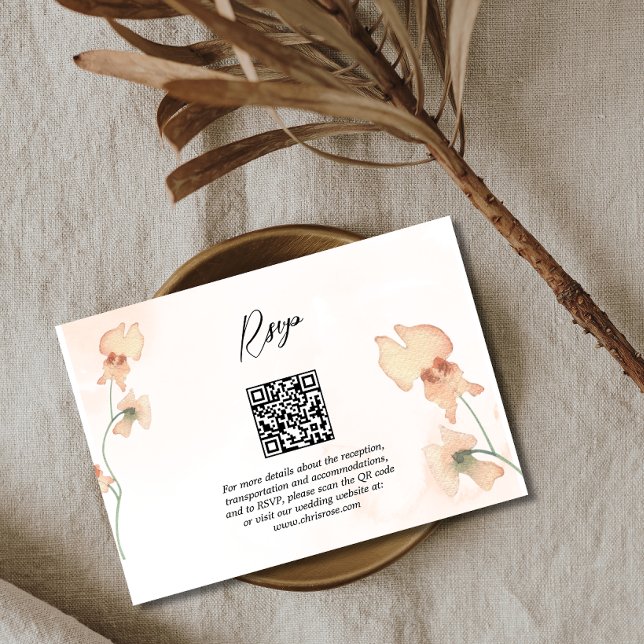Boho Floral Rustic Herbst Hochzeit RSVP Karte (Von Creator hochgeladen)