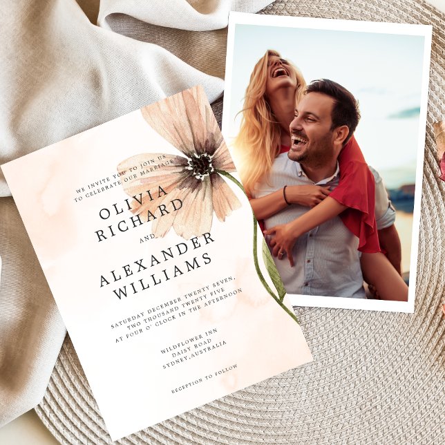 Boho Floral Rustique Automne Faire-part de mariage (Créateur téléchargé)