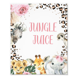 Boho Floral Safari Birthday Sign Fotodruck