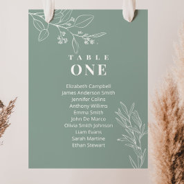 Boho Floral Sage Green Wedding Seating Charts Card Einladung