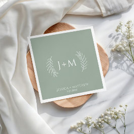 Boho Floral Sage Green Wedding Serviette