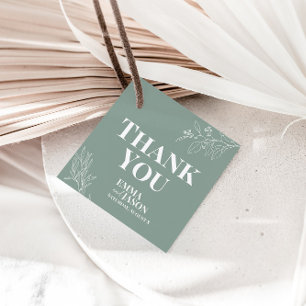 Boho Floral Sage Green Wedding Vielen Dank, dass S Geschenkanhänger
