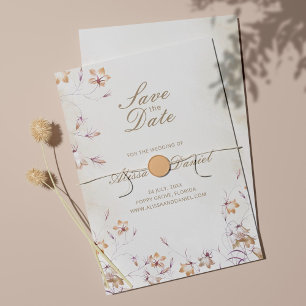 Boho Floral Save the Date Card