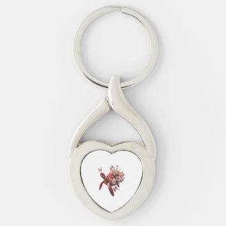 Boho Floral Sea Turtle, rosa Blossom Schlüsselanhänger