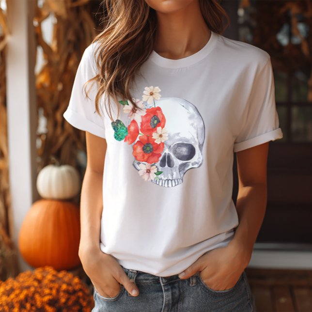 Boho Floral Skull T - Shirt (Sugar Skull Shirt)