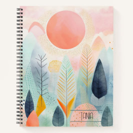 Boho Floral Spiral Notebook - Custom Notizbuch