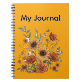 Boho Floral Spiral Notebook, warme, erdige Tones Notizblock
