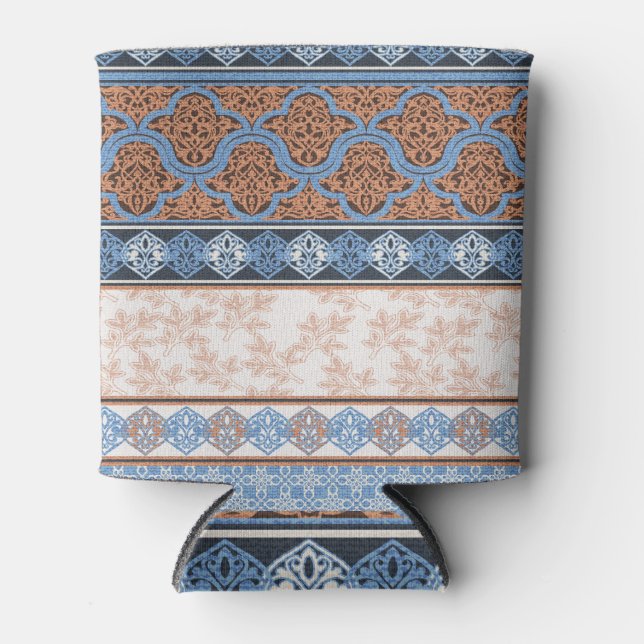 Boho Floral Streifen: Ethnische Nahtlose Sammlung Dosenkühler (Vorderseite)