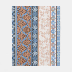 Boho Floral Streifen: Ethnische Nahtlose Sammlung Fleecedecke