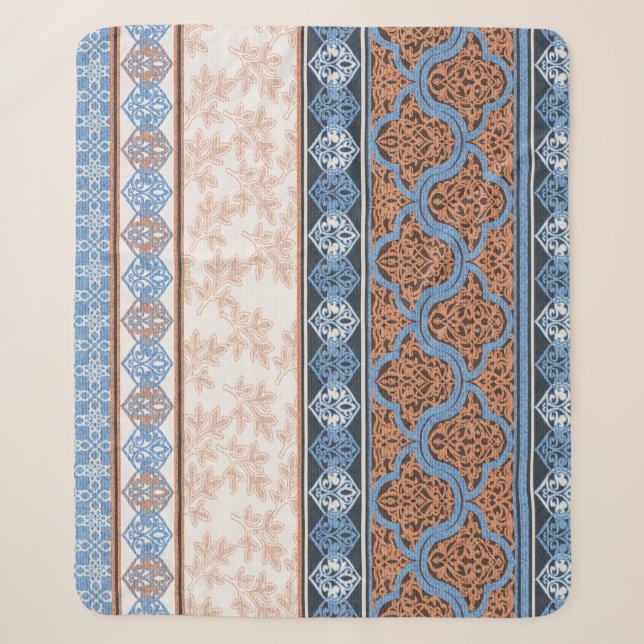 Boho Floral Streifen: Ethnische Nahtlose Sammlung Sherpadecke (Vorderseite)