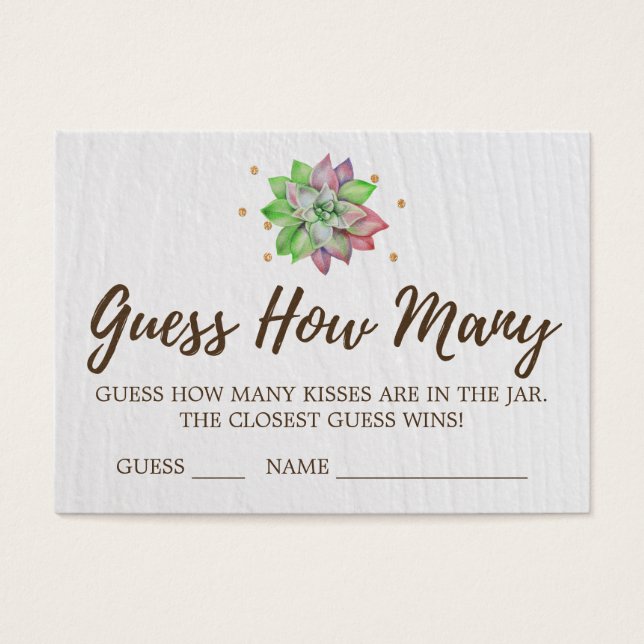 Boho Floral Succuless rät wie viele Kisses Cards (Vorderseite)