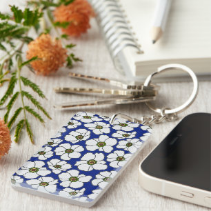 Boho Floral Sur Bleu Avec Nom