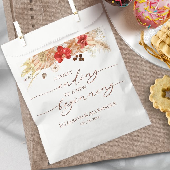 Boho Floral | Sweet Ending New Begin Wedding Geschenktütchen (Von Creator hochgeladen)