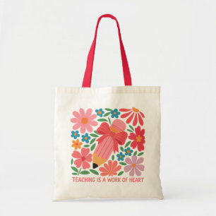 Boho Floral Teaching ist ein Werk des Herzens Tragetasche