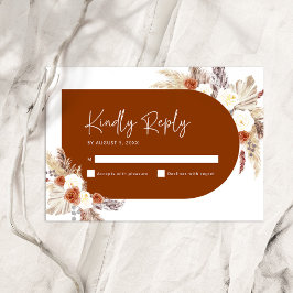 Boho Floral Terracotta Arch Brautparty RSVP Karte