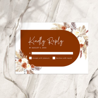 Boho Floral Terracotta Arch Brautparty RSVP Karte