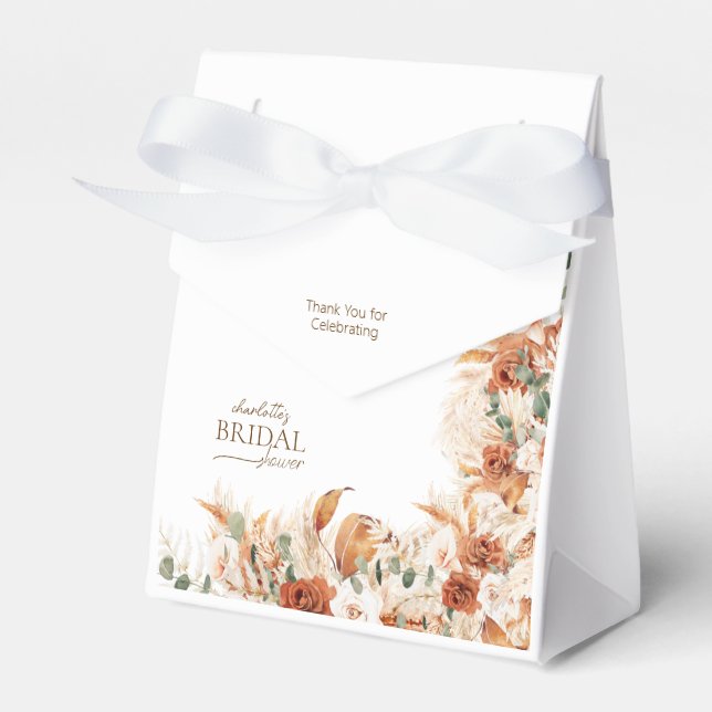 Boho Floral Terracotta und Tequila Brautparty Geschenkschachtel (Vorderseite)