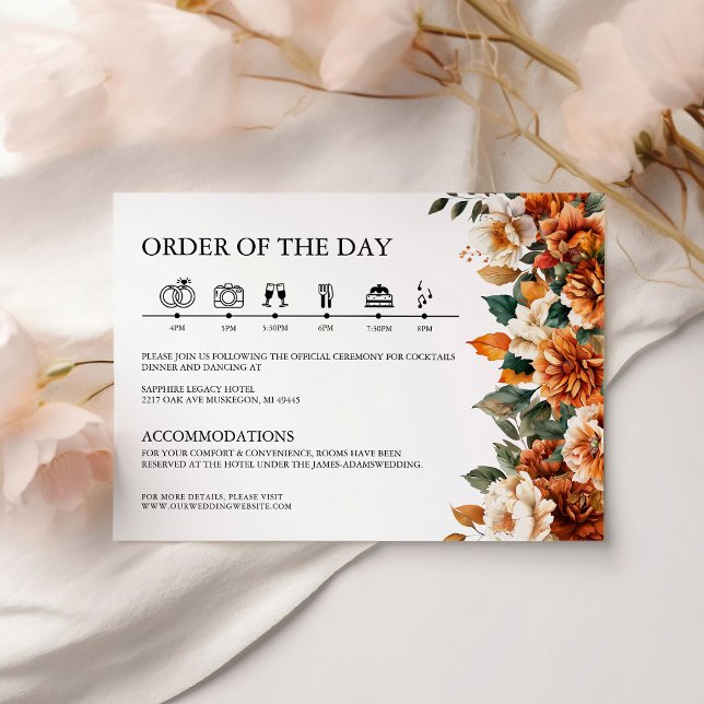 Boho Floral Terracotta Watercolor Hochzeitsstimmun Begleitkarte (Von Creator hochgeladen)