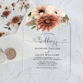Boho Floral Terracotta Wedding Acryleinladungen