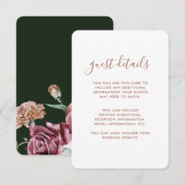 Boho Floral Terracotta Wedding Guest Details Begleitkarte