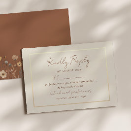 Boho Floral Terracotta Wedding RSVP Karte