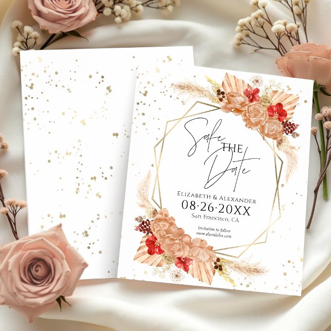 Boho Floral | Terracotta Wedding Save the Date (Von Creator hochgeladen)