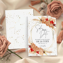 Boho Floral | Terracotta Wedding Save the Date Einladung