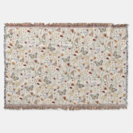 Boho Floral Throw Blanket Decke