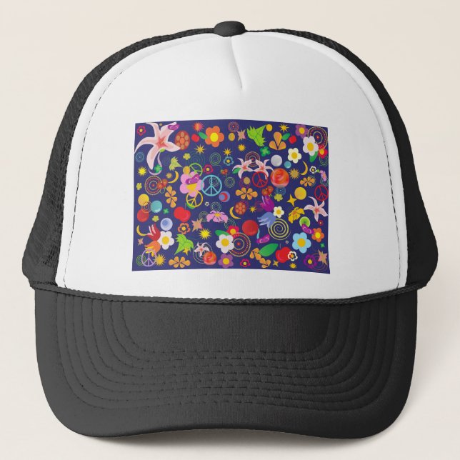Boho floral truckerkappe (Vorderseite)