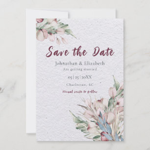 Boho Floral und Botanisch Save the Date